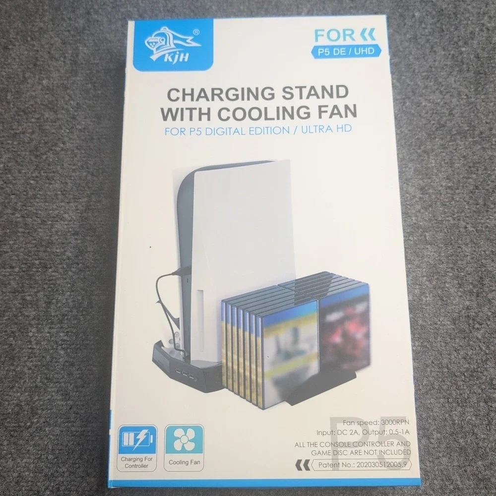 Vertical Stand with Cooling Fan and Dual‎ Controller Charging Station for PS5